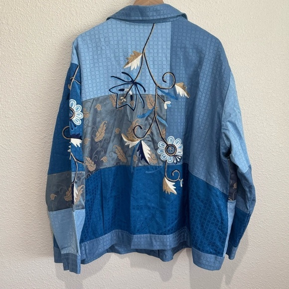 Indigo Moon Bohemian Wild Child Floral Embroidered Embellished Jacket Size 3X - Picture 7 of 9
